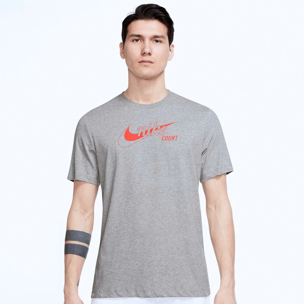 Nike Men's Swoosh Tennis Tee - Dark Heather Grey 2 Nike Men's Swoosh Tennis Tee - Dark Heather Grey - Image 2