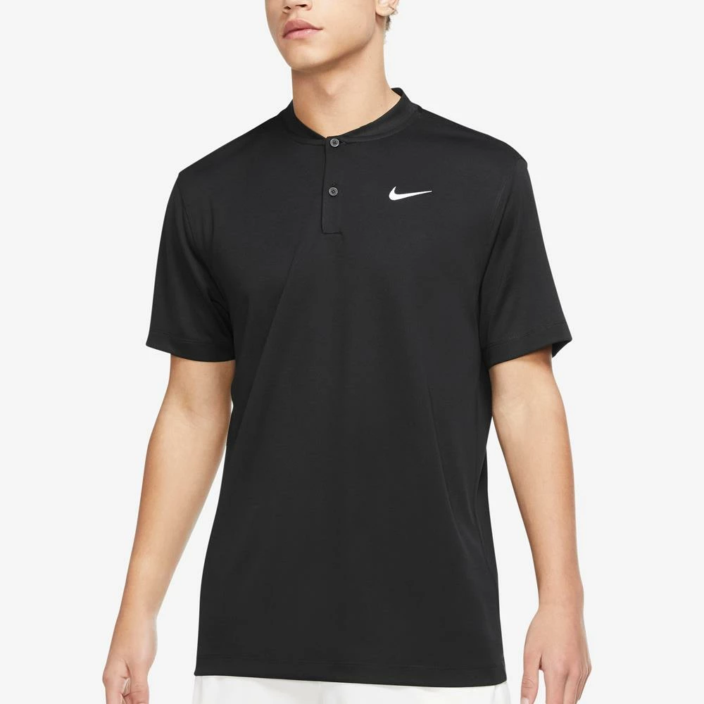 Nike Men's Blade Henley Polo - Black/White 2 Nike Men's Blade Henley Polo - Black/White - Image 2