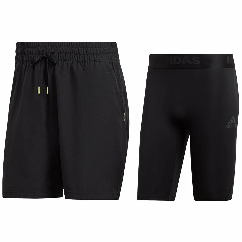 Adidas Men's Paris HEAT.RDY 2in1 Shorts - Black 2 Adidas Men's Paris HEAT.RDY 2in1 Shorts - Black - Image 2