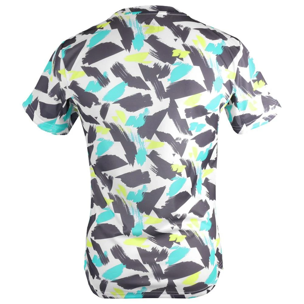 Asics Men's Match Graphic Short Sleeve - Multi/White 2 Asics Men's Match Graphic Short Sleeve - Multi/White - Image 2