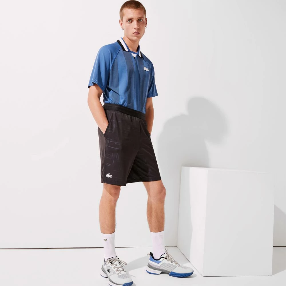 Lacoste Men's Sport Jacquard Short - Black/White 2 Lacoste Men's Sport Jacquard Short - Black/White - Image 2