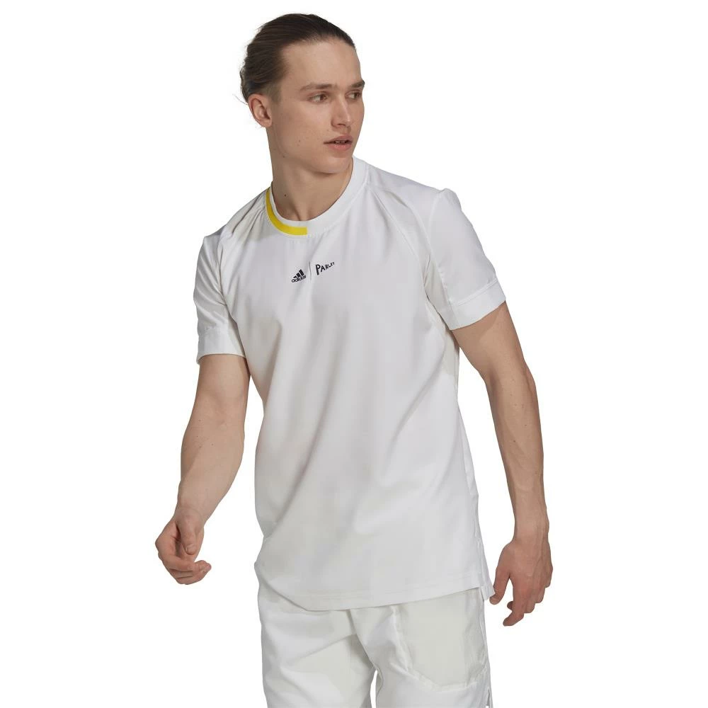 Adidas London Woven Tee - White/Impact Yellow 2 Adidas London Woven Tee - White/Impact Yellow - Image 2