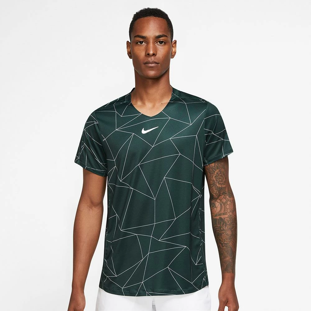 Nike Men's Advantage Print Shirt - Pro Green/White 2 Nike Men's Advantage Print Shirt - Pro Green/White - Image 2