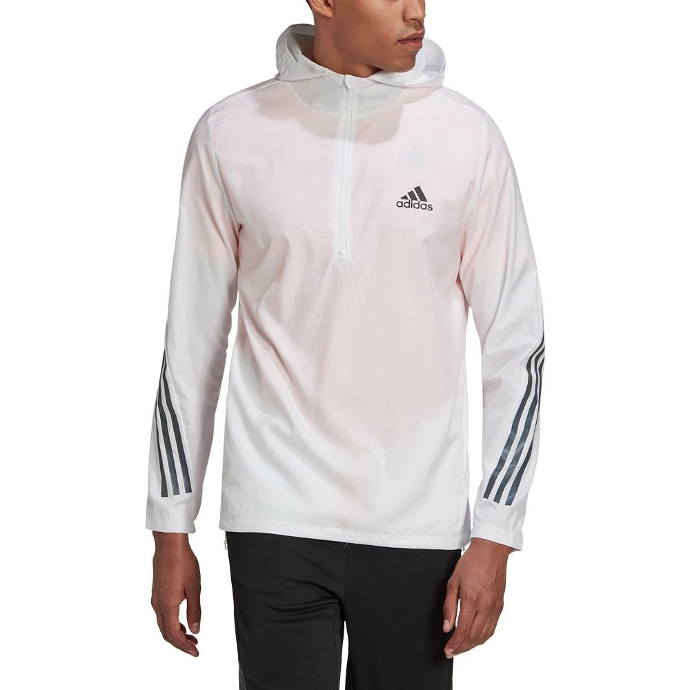 Adidas Run Icons 3-Stripes Jacket - White 2 Adidas Run Icons 3-Stripes Jacket - White - Image 2