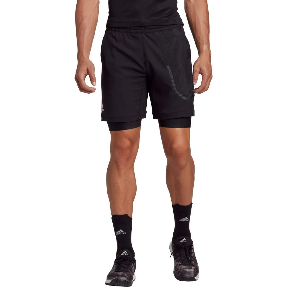 Adidas Men's US 2 In 1 Shorts - Black 2 Adidas Men's US 2 In 1 Shorts - Black - Image 2