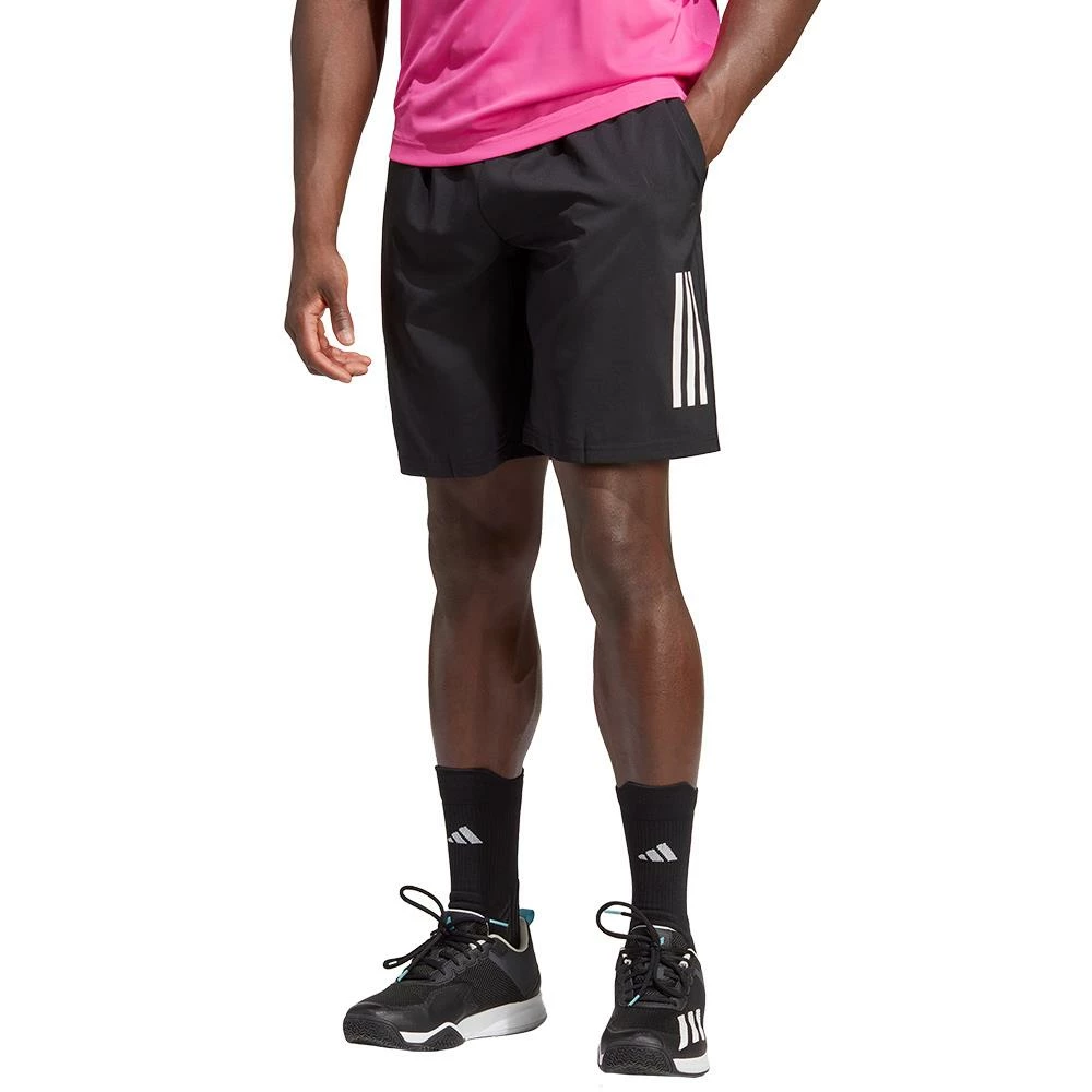 Adidas Men's Club 3 Stripe 7" Short - Black 2 Adidas Men's Club 3 Stripe 7" Short - Black - Image 2