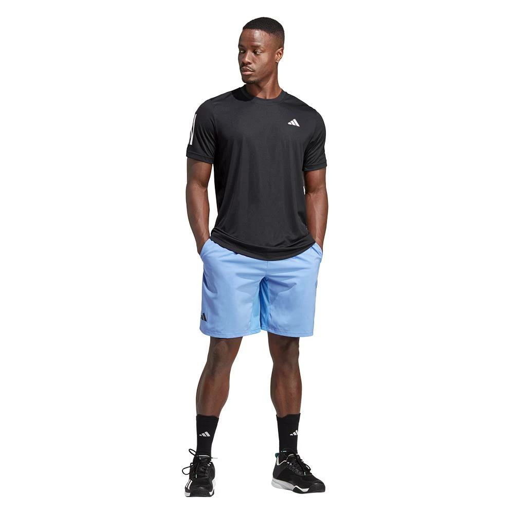 Adidas Men's Club 3 Stripe Tee - Black 2 Adidas Men's Club 3 Stripe Tee - Black - Image 2