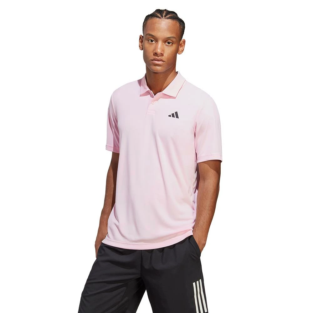 Adidas Men's Club 3 Stripe Polo - Clear Pink 2 Adidas Men's Club 3 Stripe Polo - Clear Pink - Image 2