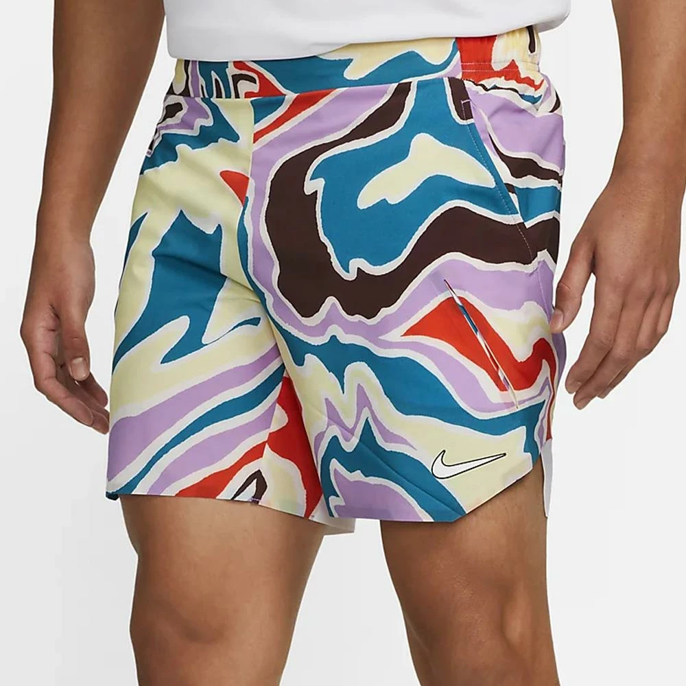 Nike Men's Slam Melbourne Short - White/Multi 2 Nike Men's Slam Melbourne Short - White/Multi - Image 2