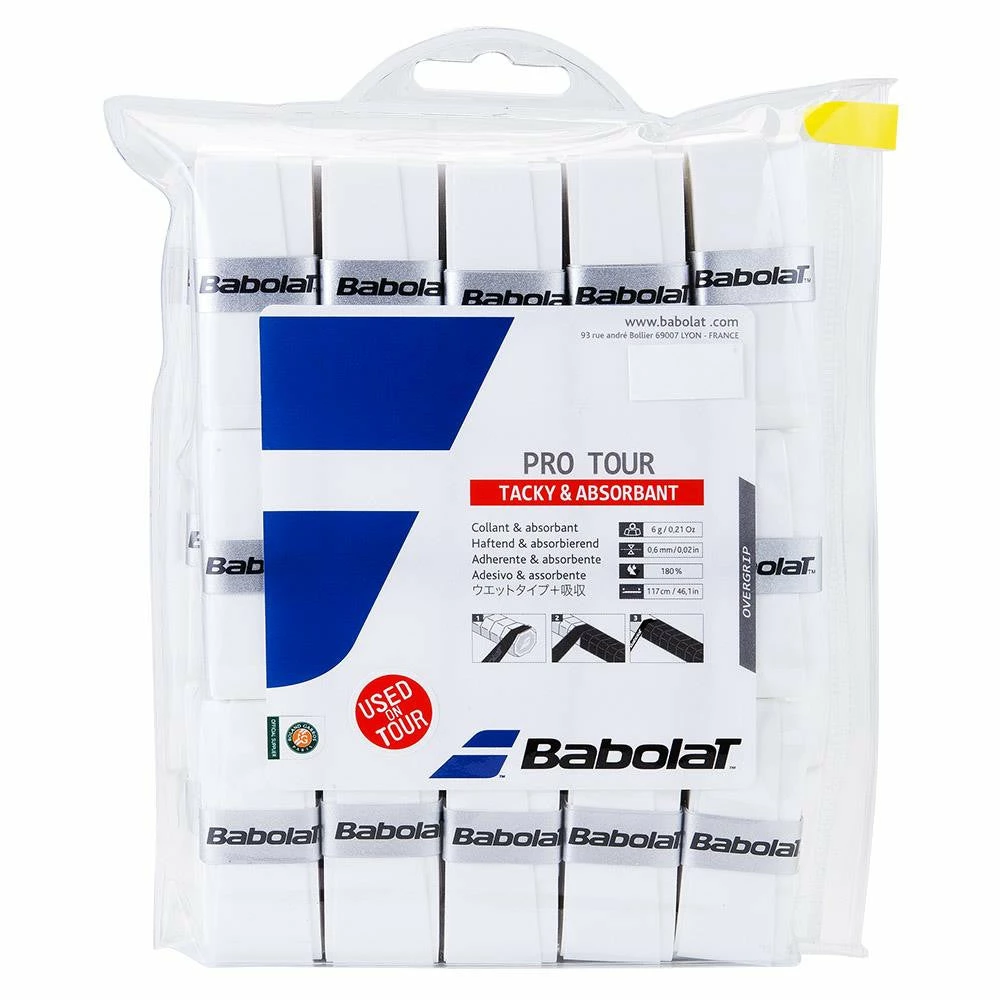 Babolat Pro Tour 30 Pack Overgrips White 1 Babolat Pro Tour 30 Pack Overgrips White
