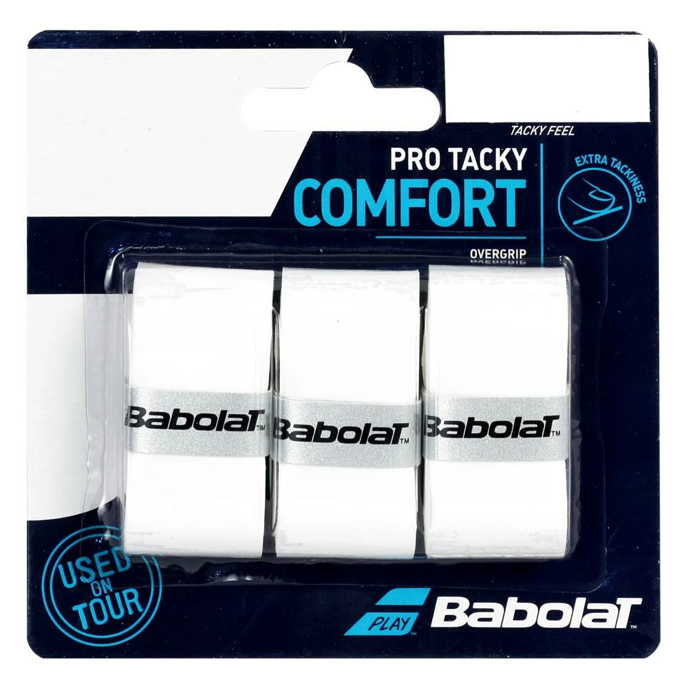 Babolat Pro Tacky Overgrip - 3 Pack - White 1 Babolat Pro Tacky Overgrip - 3 Pack - White