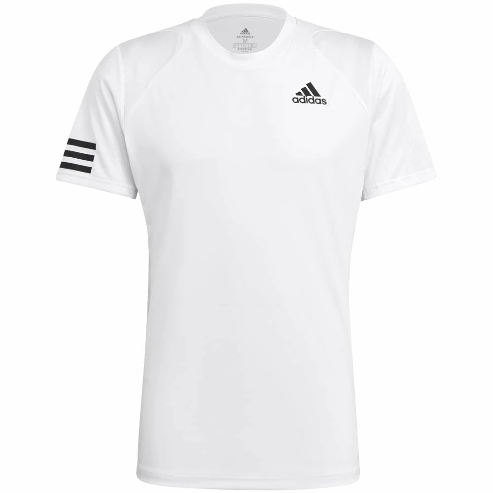 Adidas Men's Club 3 Stripe Tee - White 1 Adidas Men's Club 3 Stripe Tee - White