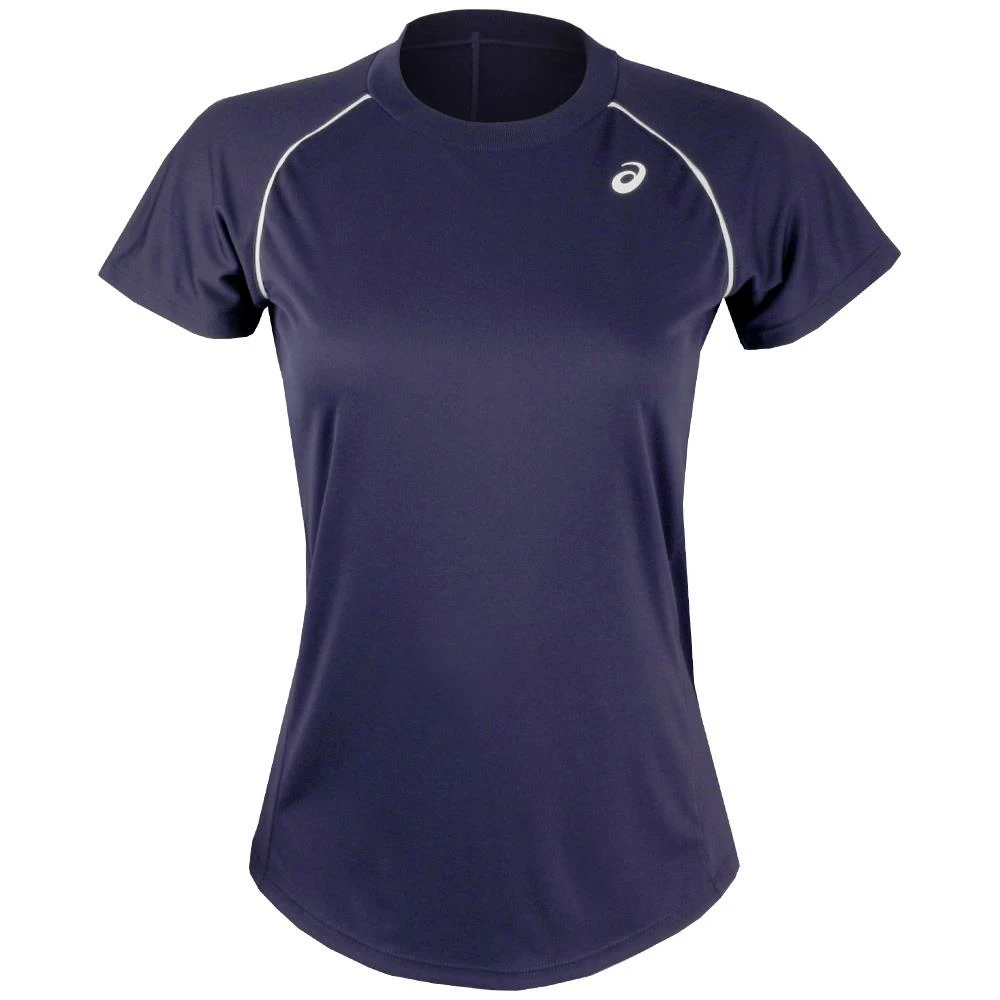 Asics Women's Short Sleeve Piping Tee - Peacoat 1 Asics Women's Short Sleeve Piping Tee - Peacoat