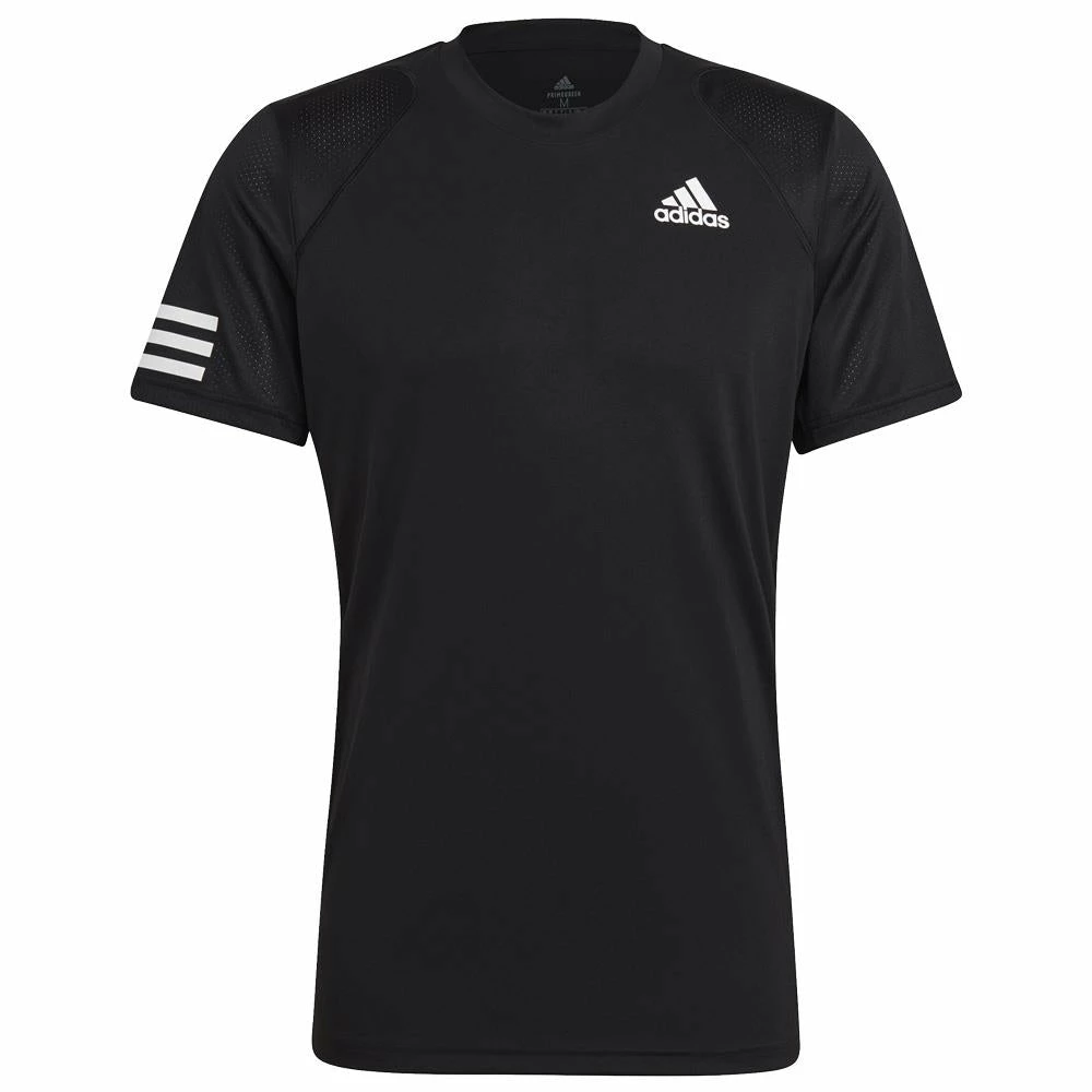 Adidas Men's Club 3 Stripes Tee - Black 1 Adidas Men's Club 3 Stripes Tee - Black
