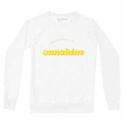 Happiness Is... Women's Sunshine Sweatshirt - White/Yellow