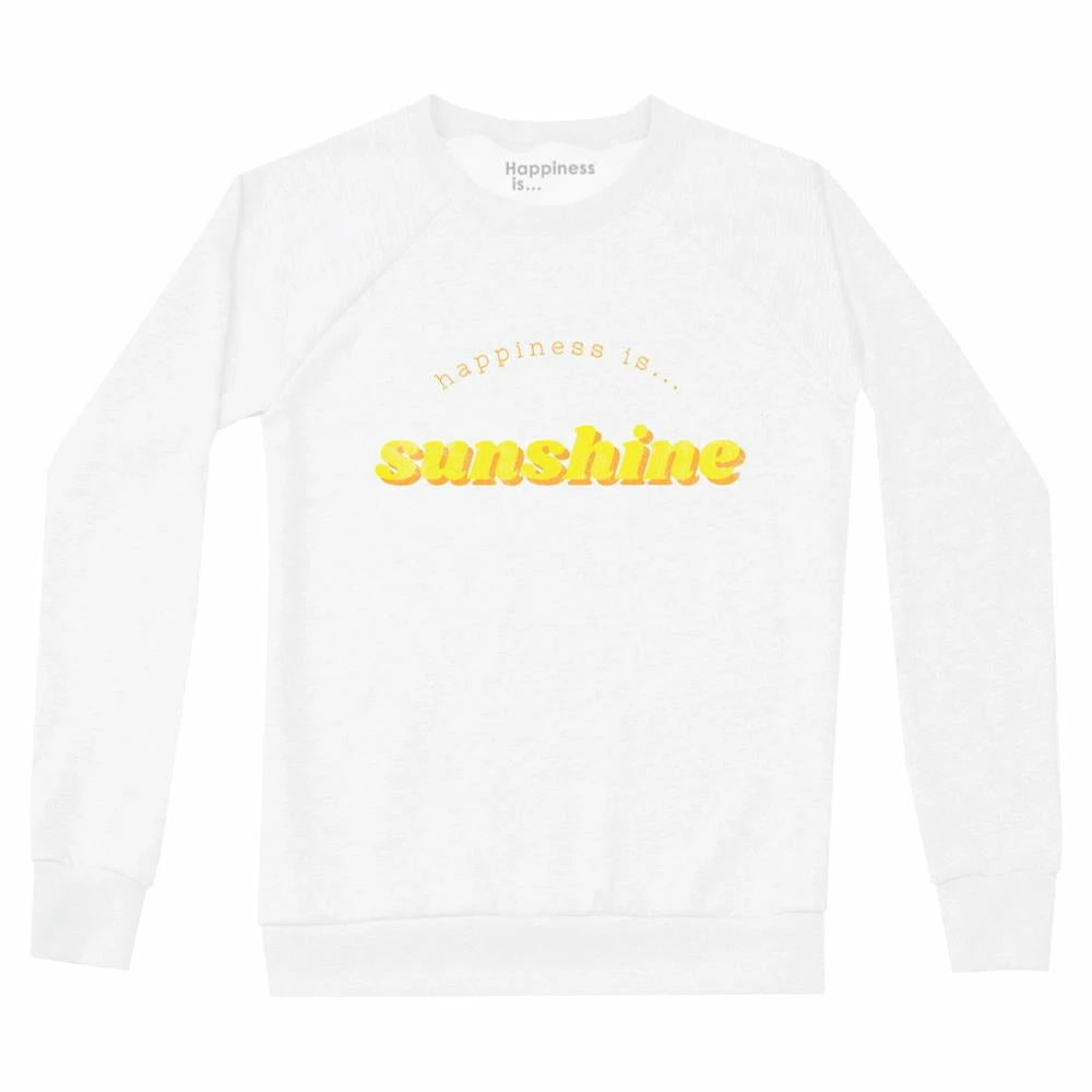 Happiness Is... Women's Sunshine Sweatshirt - White/Yellow 1 Happiness Is... Women's Sunshine Sweatshirt - White/Yellow