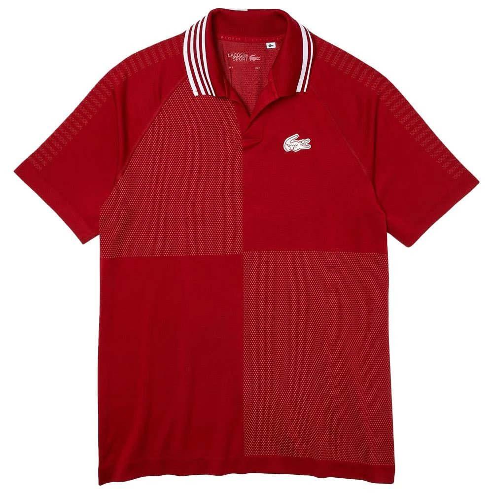 Lacoste Men's Sport Seamless Polo - Red/White 1 Lacoste Men's Sport Seamless Polo - Red/White