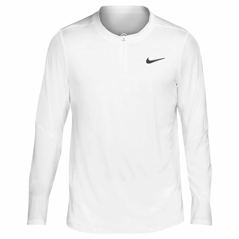 Nike Men's Advantage 1/2 Zip Longsleeve - White 1 Nike Men's Advantage 1/2 Zip Longsleeve - White