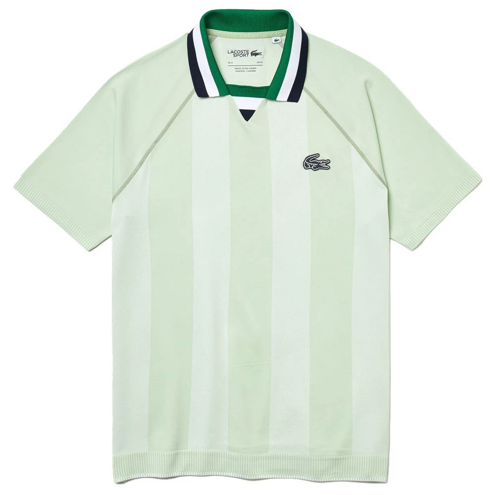 Lacoste Men's Sport Seamless Jacquard Polo - Green/White 1 Lacoste Men's Sport Seamless Jacquard Polo - Green/White