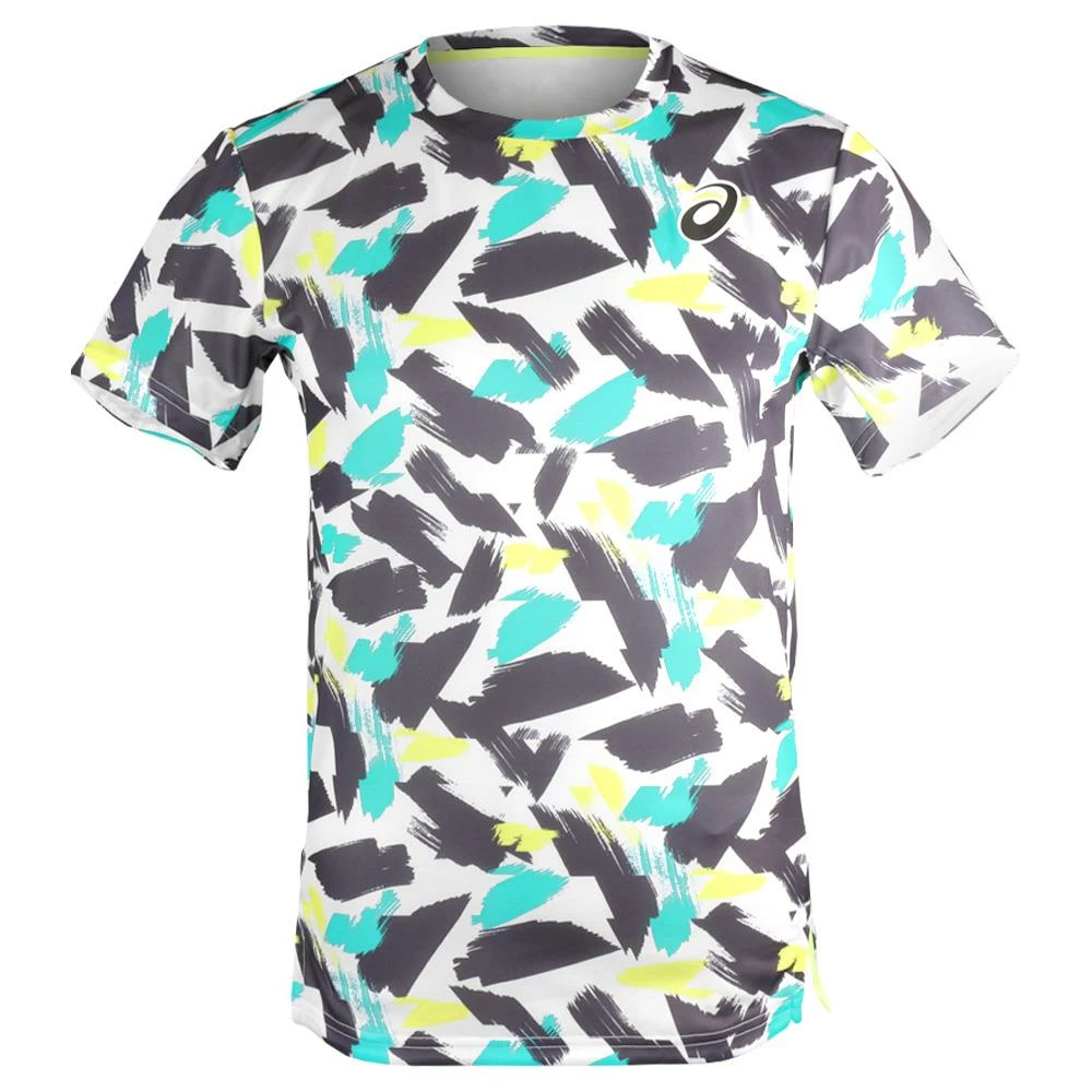 Asics Men's Match Graphic Short Sleeve - Multi/White 1 Asics Men's Match Graphic Short Sleeve - Multi/White