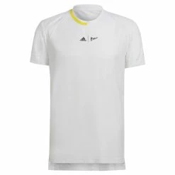 Adidas London Woven Tee - White/Impact Yellow