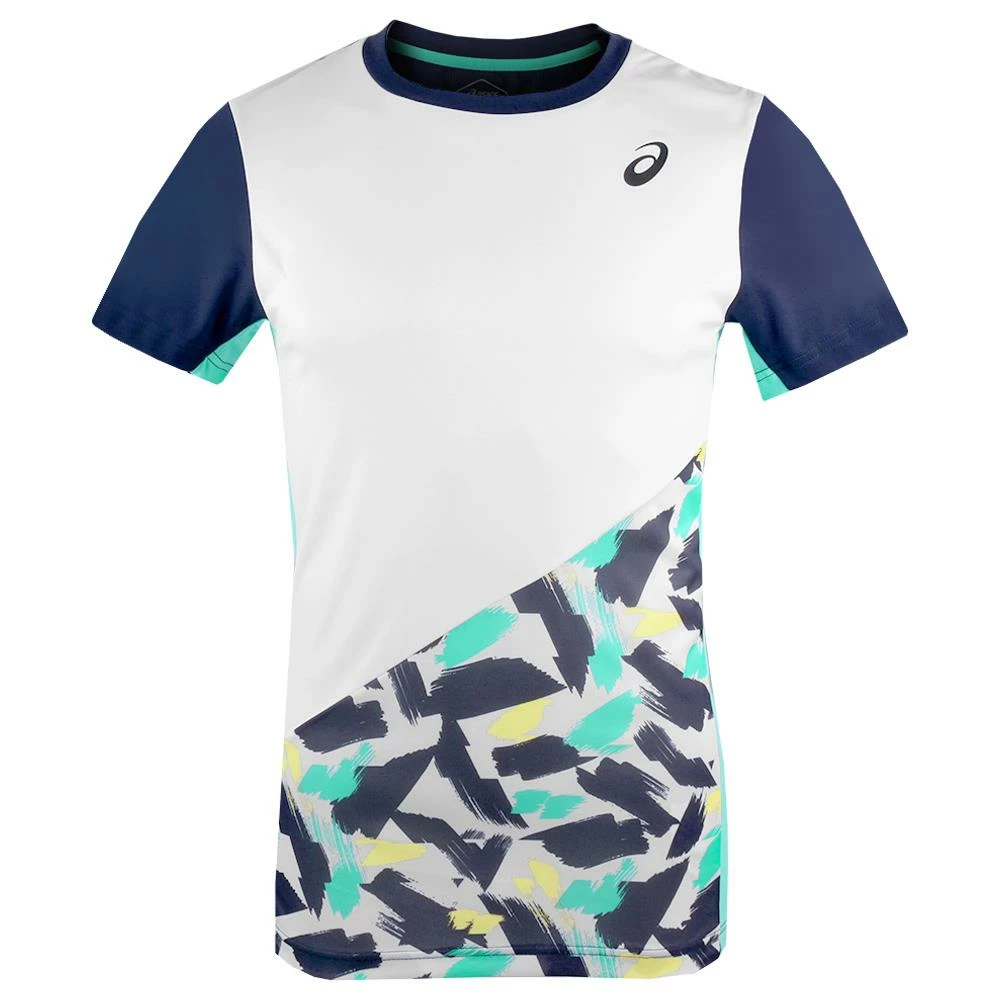 Asics Men's Court Graphic SS Shirt - Brilliant White 1 Asics Men's Court Graphic SS Shirt - Brilliant White