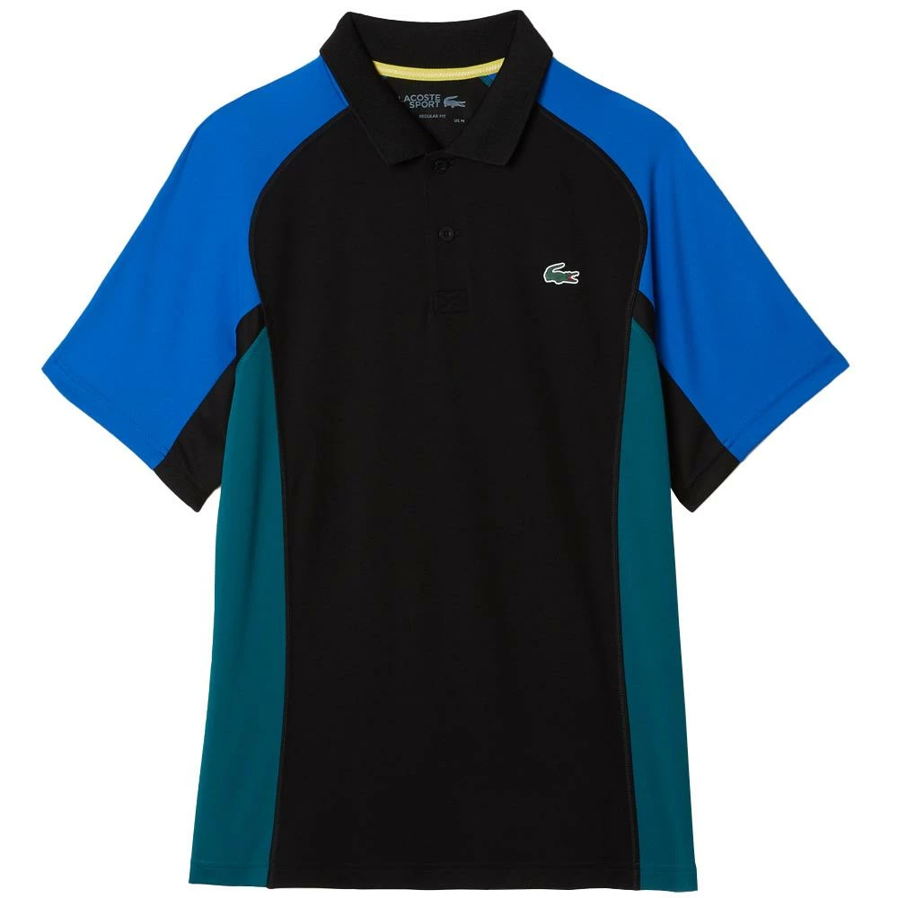 Lacoste Men's Sport Thermo Pique Polo - Black/Blue 1 Lacoste Men's Sport Thermo Pique Polo - Black/Blue