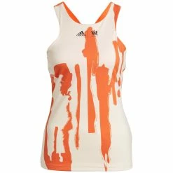 Adidas Women's Thebe Magugu New York Y-Back Tank - Impact Orange/Ercu Tint