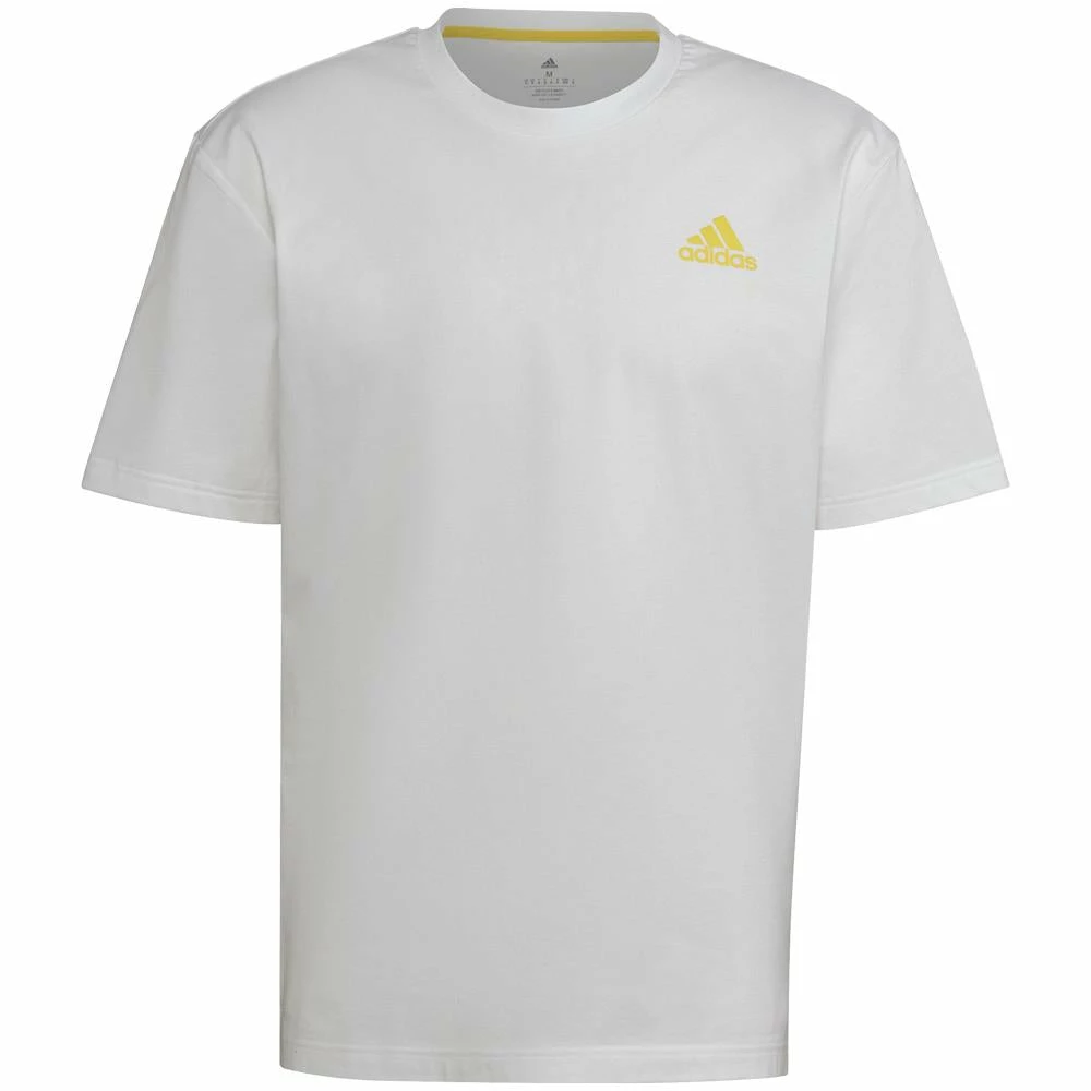 Adidas Men's Clubhouse Ballin' Tee - White 1 Adidas Men's Clubhouse Ballin' Tee - White