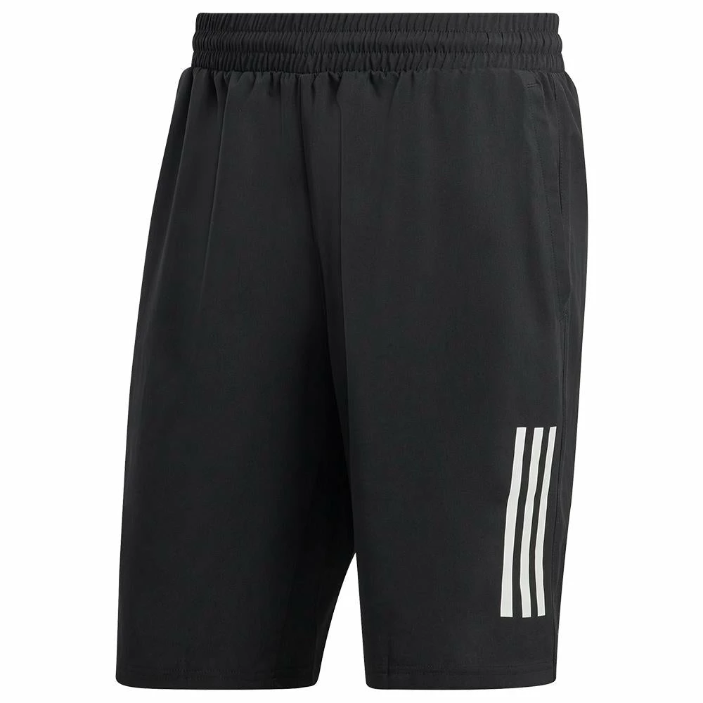 Adidas Men's Club 3 Stripe 9" Shorts - Black 1 Adidas Men's Club 3 Stripe 9" Shorts - Black
