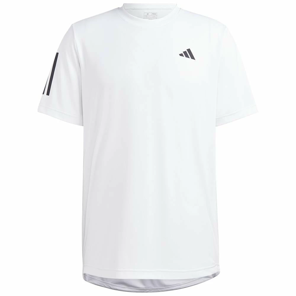 Adidas Men's Club 3 Stripe Tee - White 1 Adidas Men's Club 3 Stripe Tee - White