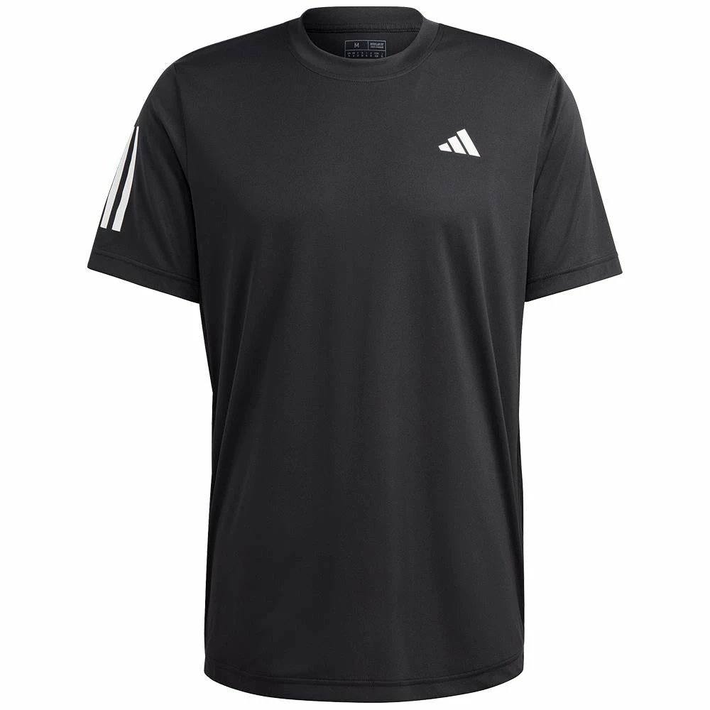 Adidas Men's Club 3 Stripe Tee - Black 1 Adidas Men's Club 3 Stripe Tee - Black