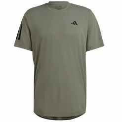 Adidas Men's Club 3 Stripe Tee - Silver Pebble Green