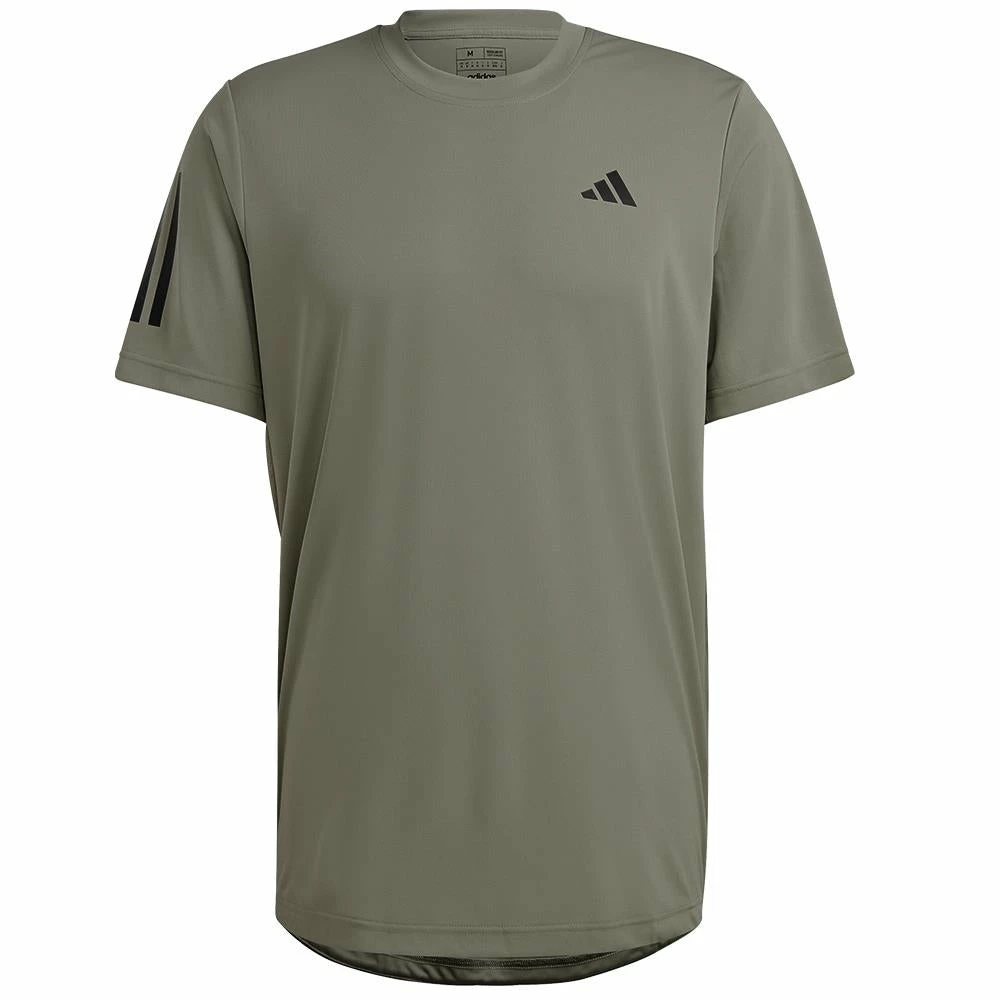 Adidas Men's Club 3 Stripe Tee - Silver Pebble Green 1 Adidas Men's Club 3 Stripe Tee - Silver Pebble Green