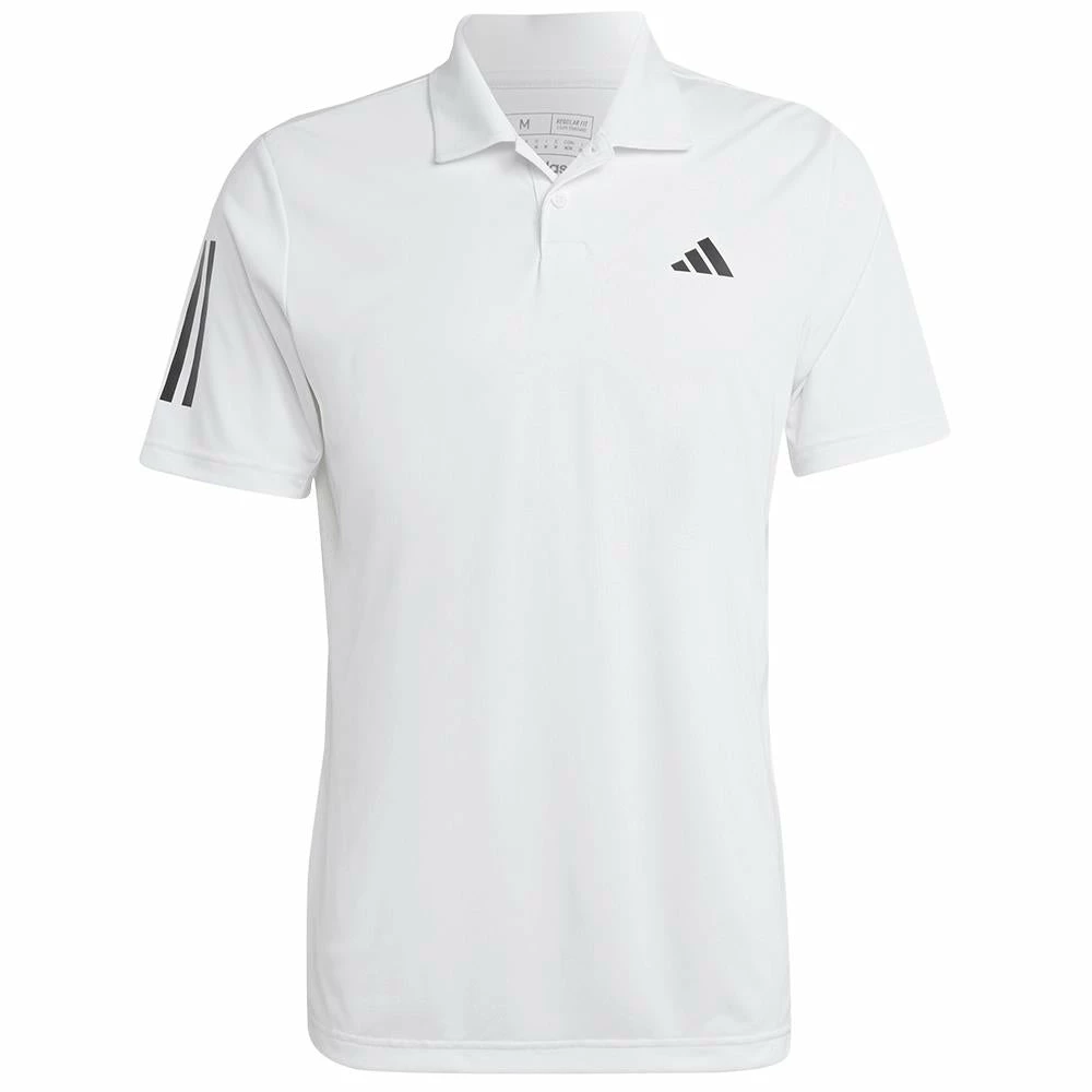 Adidas Men's Club 3 Stripe Polo - White 1 Adidas Men's Club 3 Stripe Polo - White
